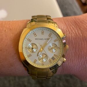 Michael Kors Ladies Gold Chronograph Watch MK5132